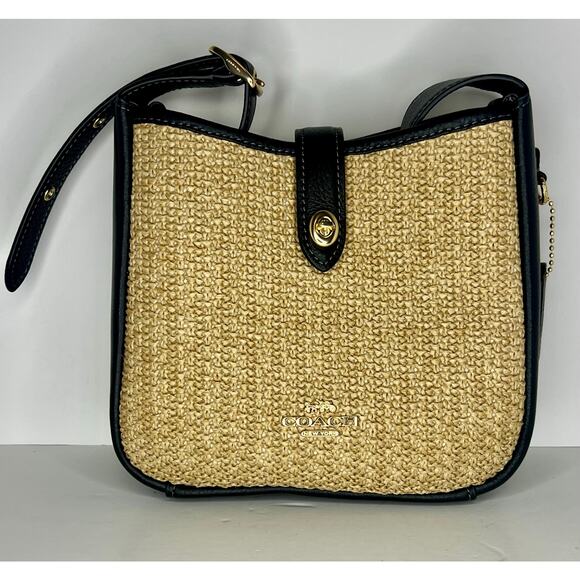 Coach Hadley Straw Mini Crossbody Bag CAL61 Im/Toast/Black - Picture 1 of 7